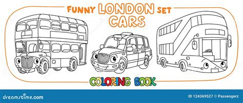 Funny London Bus With Eyes. Coloring Book Vector Illustration ...