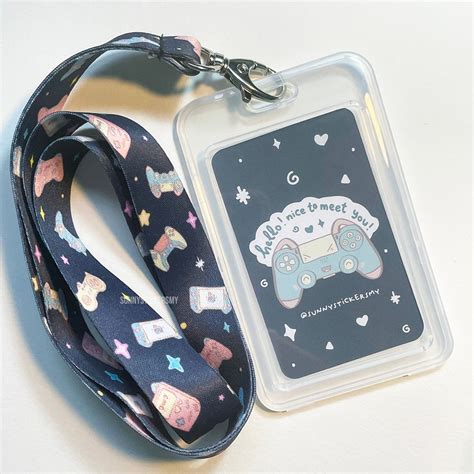 Lanyard Cute Lanyard With Id Card Holder Kawaii Gamer Sunny Stickers My