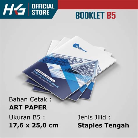 Jual Cetak Booklet Ukuran B Art Paper Bolak Balik Full Warna Company