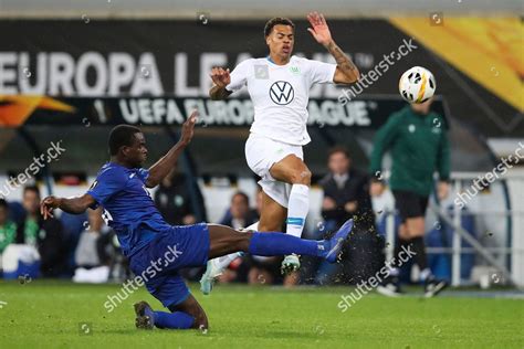 Wolfsburgs Lukas Nmecha Right Vies Ball Editorial Stock Photo Stock