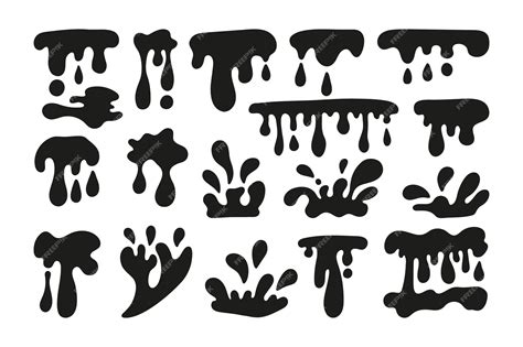 Premium Vector Hand Drawn Dripping Flow Liquid Melt And Drop