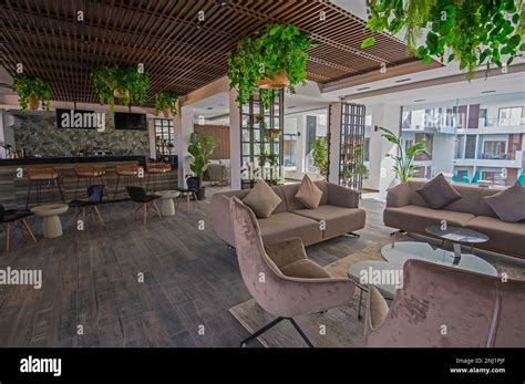 Interior Design Of A Luxury Hotel Resort Lobby Reception Area With