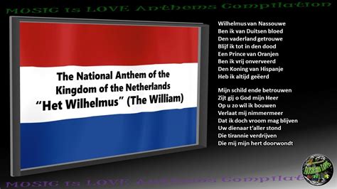 Netherlands National Anthem Het Wilhelmus Instrumental With Lyrics