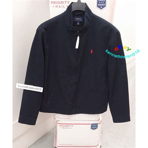 Polo Ralph Lauren Barracuda Cotton Harrington Jacket Navy Blue Mens Size L Xxl Ebay