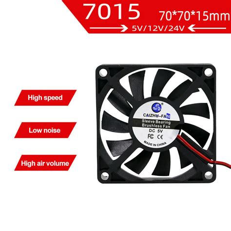 1Paar Lüfter 5V 12V 24V 70x70x15mm 2Pin Kühlung Gehäuselüfter 7015 ...