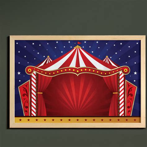 Bless International Circus Wall Art With Frame Canvas Tent Circus