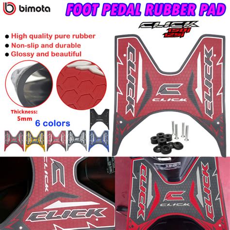 Bimota Honda Click 125i 150i Footboard Rubber Matting With Bolts For