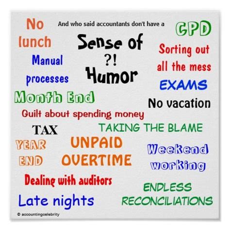 Accountant Sense Of Humor Poster Accounting Humor Humor