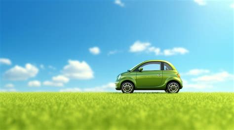 Premium Photo A Close Up Of A Small Green Car On A Grassy Field