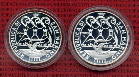 San Marino 5 Und 10 Euro Silber 2003 Olympische Spiele Athen 2004 PP