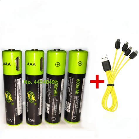 Znter Bateria De L Tio Pol Mero Original 1 5v Aaa Recarreg Vel 600mah