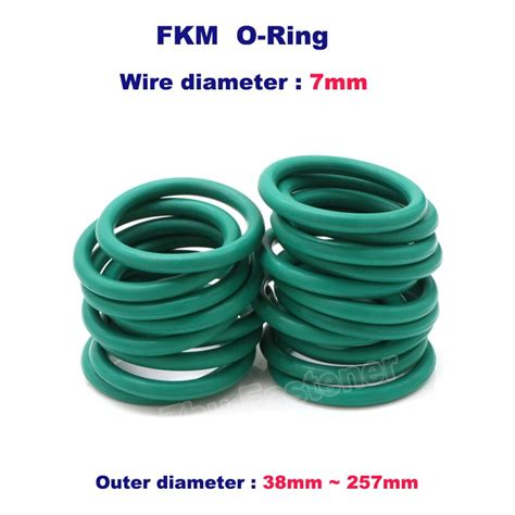 CS 7mm O Ring Green Fluorine Rubber O Ring Sealing Gasket Washer FKM