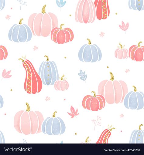 Cute hand drawn pink pumpkin seamless pattern Vector Image