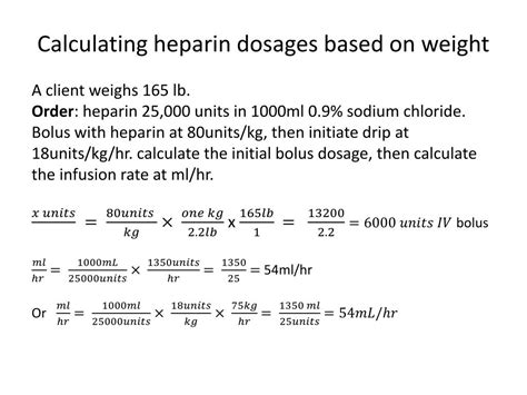 How To Calculate Heparin Infusion Rate