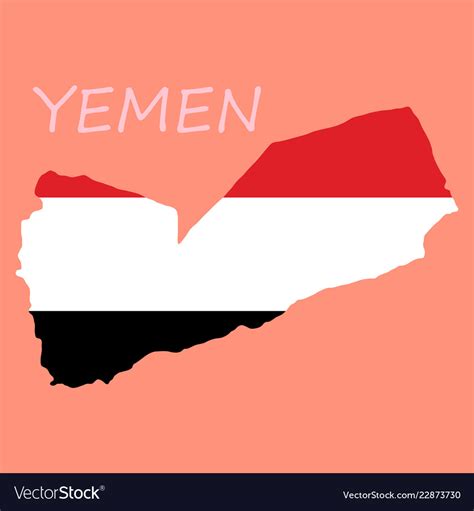 Map of yemen with the image national flag Vector Image