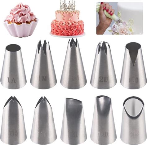 10 STKS Icing Nozzles Grote Piping Nozzle RVS Piping Tips Cake Piping