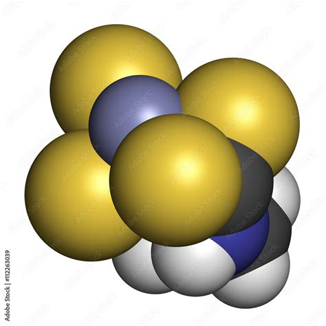 Zineb zinc organosulfur fungicide molecule. 3D rendering. Stock Illustration | Adobe Stock