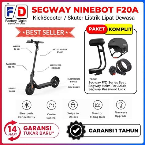 Jual Segway Ninebot Kickscooter F A Skuter Listrik Lipat Inch Ganti