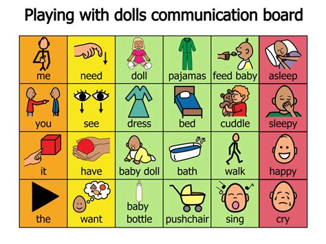 Communication Board Playing With Dolls Etsy