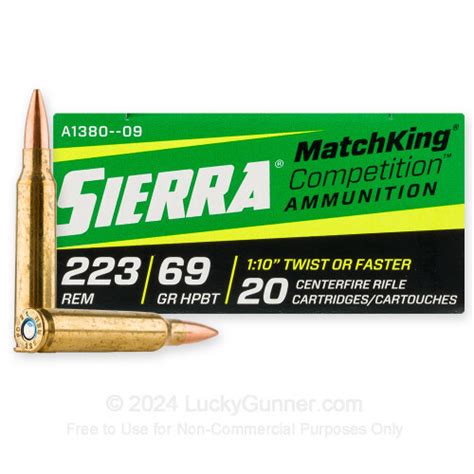 Premium 223 Rem Ammo For Sale 69 Grain Hpbt Matchking Ammunition In Stock By Sierra Matchking