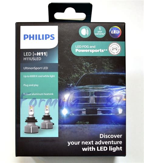 Philips Ultinonsport Led White H Two Bulbs Headlight Low Beam Upgrade