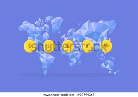 Vector Illustration World Currency World Map Stock Vector (Royalty Free ...