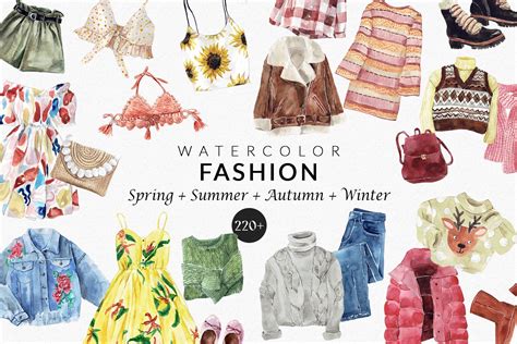 watercolor fashion illustrations design cuts