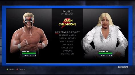 Sting VS Ric Flair Clash Of The Champions 1988 WWE 2K17 Hall Of Fame