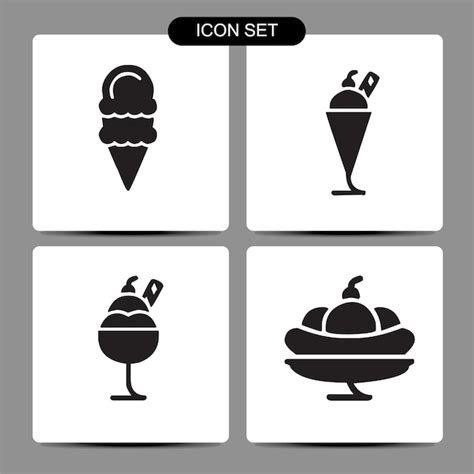 Premium Vector Set Of Ice Cream Icons