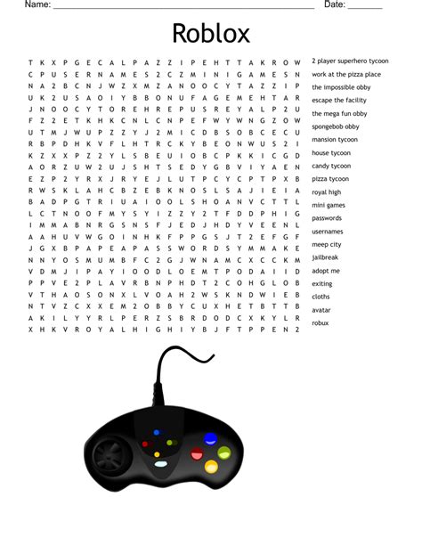 Roblox Word Searches Printable