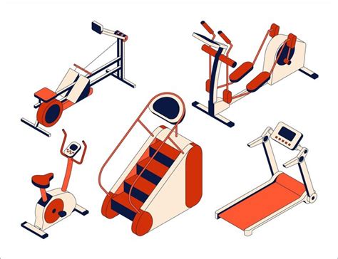 Premium Vector Fitness Club Equipment Collection Isometric Set Of Training Apparatus