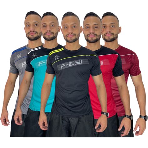 Kit 4 Camisa Masculina Manga Curta Esportiva Academia Corrida Caminhada