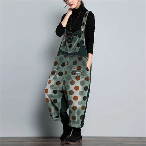 Вельветовые комбинезоны мешковатые, контрастные цвета, широкие ...