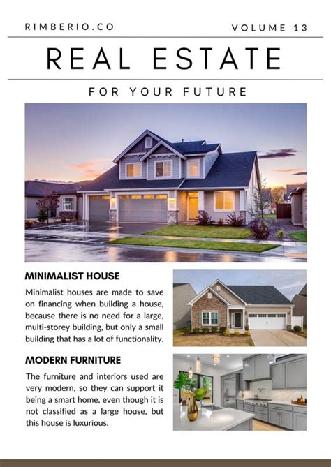 Free Custom Printable Real Estate Newsletter Templates Canva