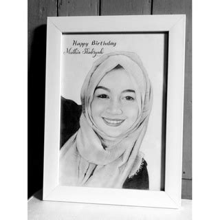 Jual Sketsa Pensil Wajah Kado Gift Hiasan Dinding Frame