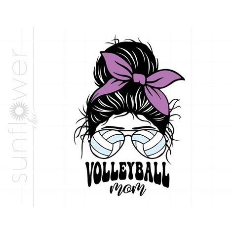 Volleyball Mom Svg Volleyball Messy Bun Svg Cut Files Vo Inspire Uplift