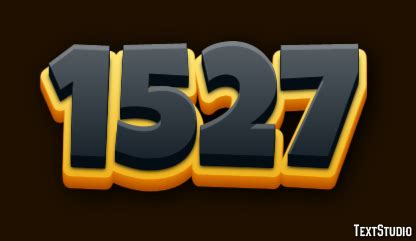 1527 Text Effect and Logo Design Number