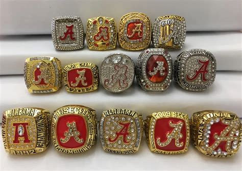 Alabama Crimson Roll Tide National American Football Championship Ring