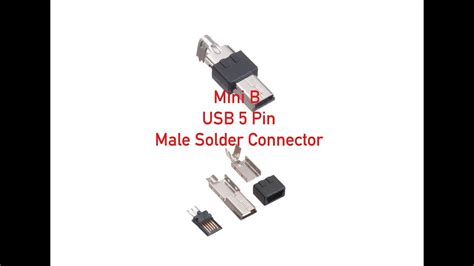 Mini B Usb 5 Pin Male Solder Connector P108 Youtube