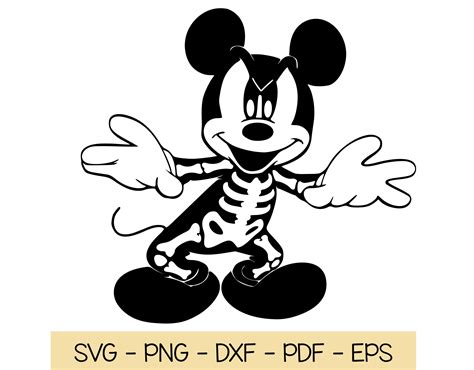 Mickey Mouse Halloween Svg Mickey Skeleton Svg Halloween Etsy