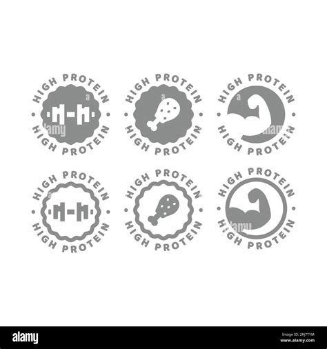 High Protein Food Vector Label Sticker For Protein Shake Or Powder