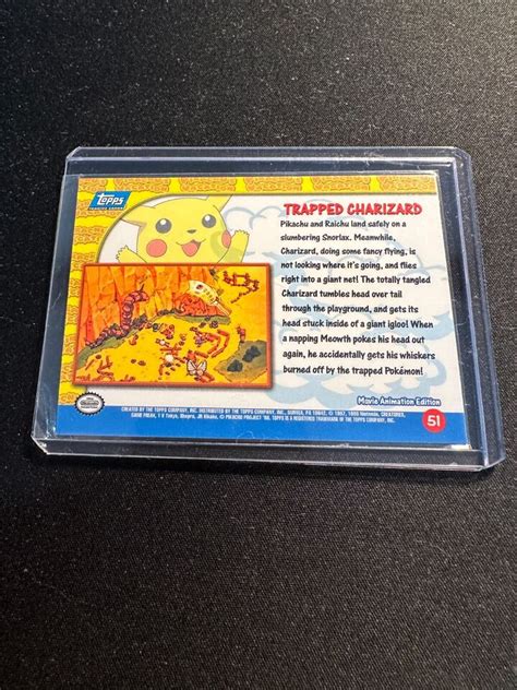 Trapped Charizard Topps Pokemon Pikachus Vacation 51 Black Logo NM EBay