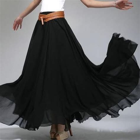 Black Chiffon Maxi Skirt Dresses Images