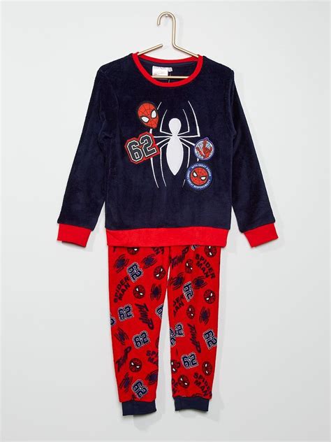 Tweedelige Fleece Pyjama Spider Man Marine Rood Kiabi 16 00€