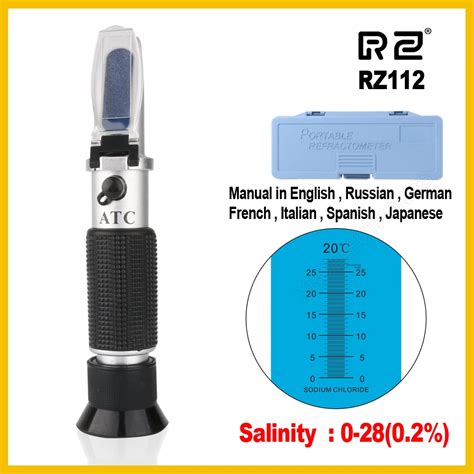 Rz Refractometer Optical Salinity Concentration Meter Salt Food Sodium