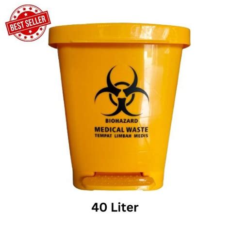 Jual Tempat Sampah Medis Limbah Biohazard Medical Waste Kuning 40