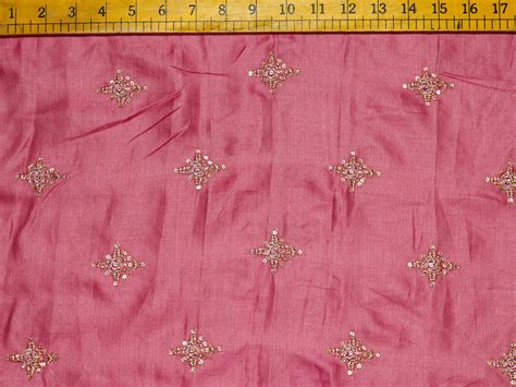 Art Tussar Silk Sequence Threadwork Star Design Fabric Source Fabrics