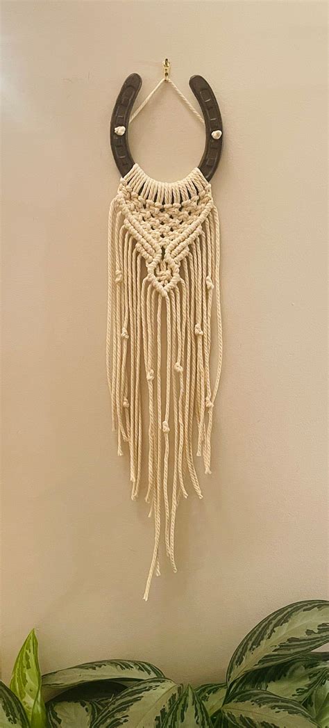 Kleiner Makramee Hufeisen Wandbehang Boho Wohnkultur Etsy De Boho