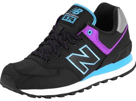 New Balance Wl574 W Shoes Black Purple Blue