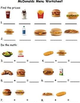 Mcdonald S Math Menu By Math With Ms B Tpt